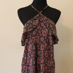 Paisley Ruffle Mixed Media Halter from LOFT